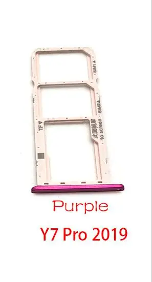 Y7 Pro 2019 Purple Слот для sim-карты SD карты лоток держатель адаптер для huawei Y6 Y9 Y7 Pro - Цвет: Y7 Pro 2019 Purple