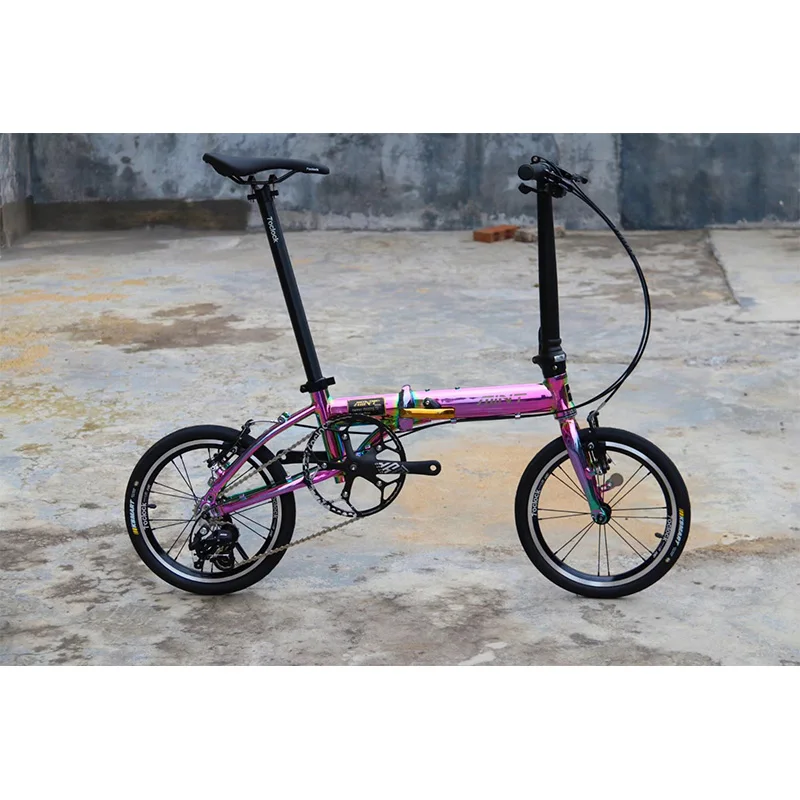 Minparts MT folding bike T-3 16inch alloy frame top color changing paint bicycle