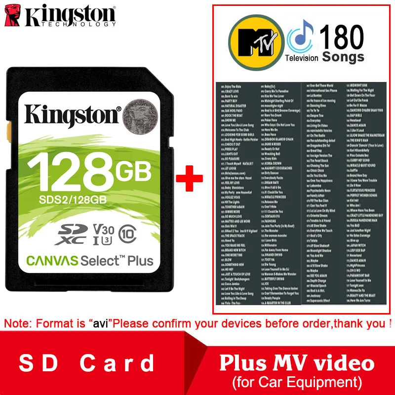 Kingston SD карта 128 Гб карта памяти SDXC цифровая карта класса 10 cartao de memoria для камеры Canon Nikon sony - Емкость: 128GB-MV video