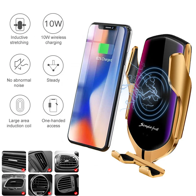 Car Accessories Cell Phone Holder For Car Wireless Car Charger Infrared Auto Clamp Charge Mount Qi Fast USB Charger Dropshipping