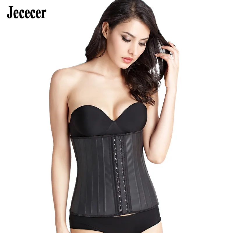 Jececer Waist Cincher Reductive Girdle Women Corset 5A Latex Waist Trainer Modeling Strap Women's Binders Shapers Reducing Belts