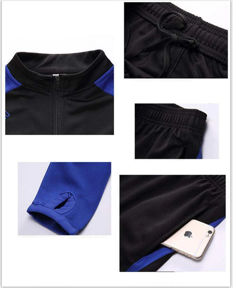 Kids Football Jerseys Set Men Soccer Jerseys Suit Blank Long Sleeve Soccer Training Tracksuits Football Team Tracksuits