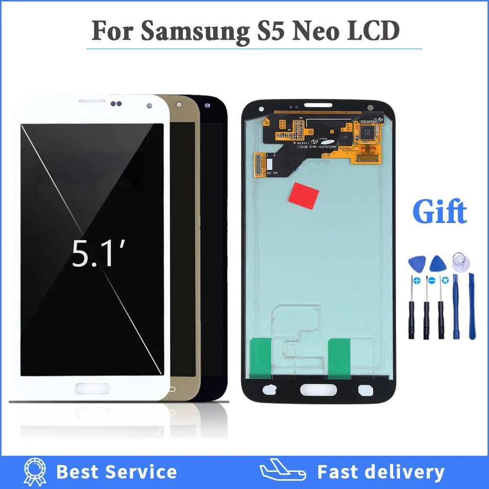 5.1 ''Amoled Display Lcd Per Samsung Galaxy S5 Neo Lcd Di Tocco Digitale Dello Schermo G903F Sm-G903F Lcd Per S5 Neo Display Con Gli Strumenti