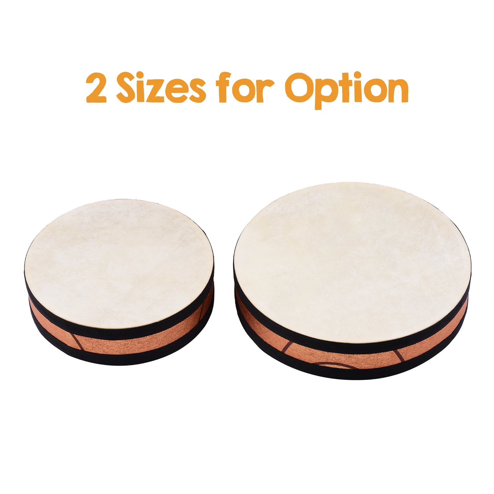 8/10 Inch Ocean Drum Wooden Handheld Sea Wave Drum Percussion Instrument Gentle Sea Sound Musical Toy Gift for Kids