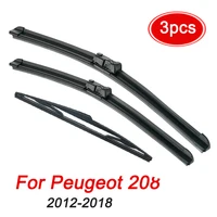 MIDOON Wiper Front Rear Wiper Blades Set For Peugeot 208 2012 2013 2014 2015 2016 2017 Windshield Windscreen Window 26"16"14" 1