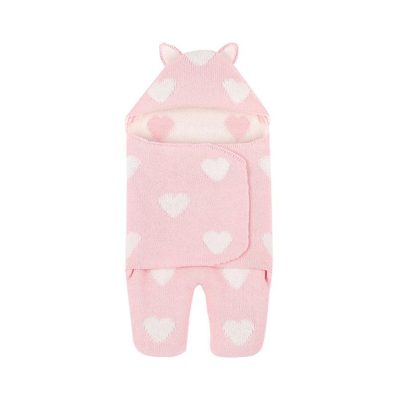 Baby Sleeping Bags for Stroller Cute Bear Knitted Newborn Bebes Swaddle Wrap Enelope Blanket Spring Autumn Winter Kids Sleepsack