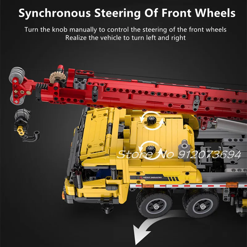 1:20 Boom Lift Telescopic Remote Control Crane Truck Puzzle Learning DIY Assembly Building Blocks 360° Console Rotate RC Truck 4