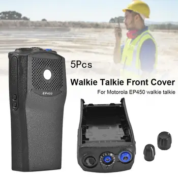 

5 Pcs Front Cover Front Casing with the knobs Repair Housing Cover Shell for Motorola EP450 Walkie Talkie with Knob Shell