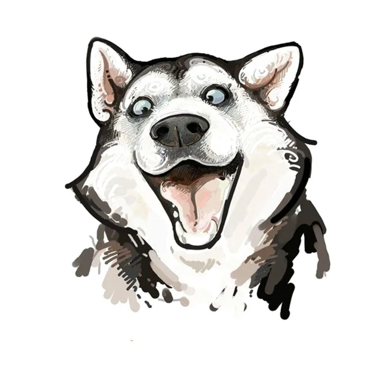 

13x11cm dog Erha Husky funny car stickers PVC waterproof sticker for car vinyl decals