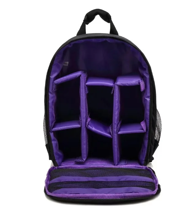 Водонепроницаемая сумка для цифровой зеркальной фотокамеры Рюкзак для видеокамеры Mochila Fotografia двойные сумки на плечо для Nikon Canon - Цвет: Purple camera bag