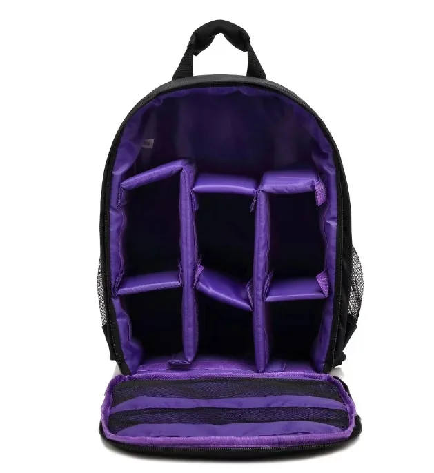 Purple camera bag Водонепроницаемая сумка для цифровой зеркальной фотокамеры Рюкзак для видеокамеры Mochila Fotografia двойные сумки на плечо для Nikon Canon - Цвет: Purple camera bag