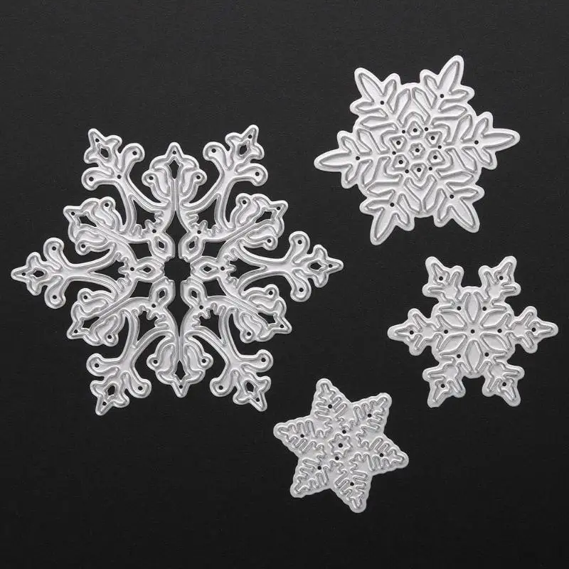 

4pcs Christmas Snowflake Scrapbooking Album Paper Card Diary Hand Craft