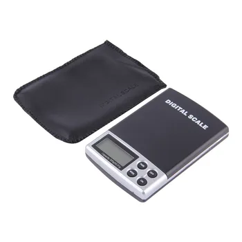 

2KG Digital Pockets Scale Lack+Silver Auto Power Off Jewelry Weight Balance Scale Precision LCD With Optional Backlight