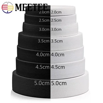 

1pc(40m) Black White Crochet Knitted Elastic Band Trousers Skirt Clothing Rubber Band Elastic Webbings Garment DIY Accessories