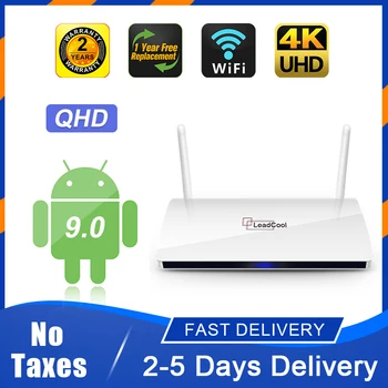 

QHD android TV box Leadcool Smart TV box Amlogic S905W Quad- Core 1G8G 2G16G 2.4Gwifi QHD 4K VP9 H.265 Android 9.0 Smart TV box