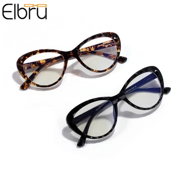 

Elbru Anti-Blue Light Cat Eye Optical Glasses Vintage Women Fashion Glasses Female Computer Clear Lens Flat Eyewear Oculos