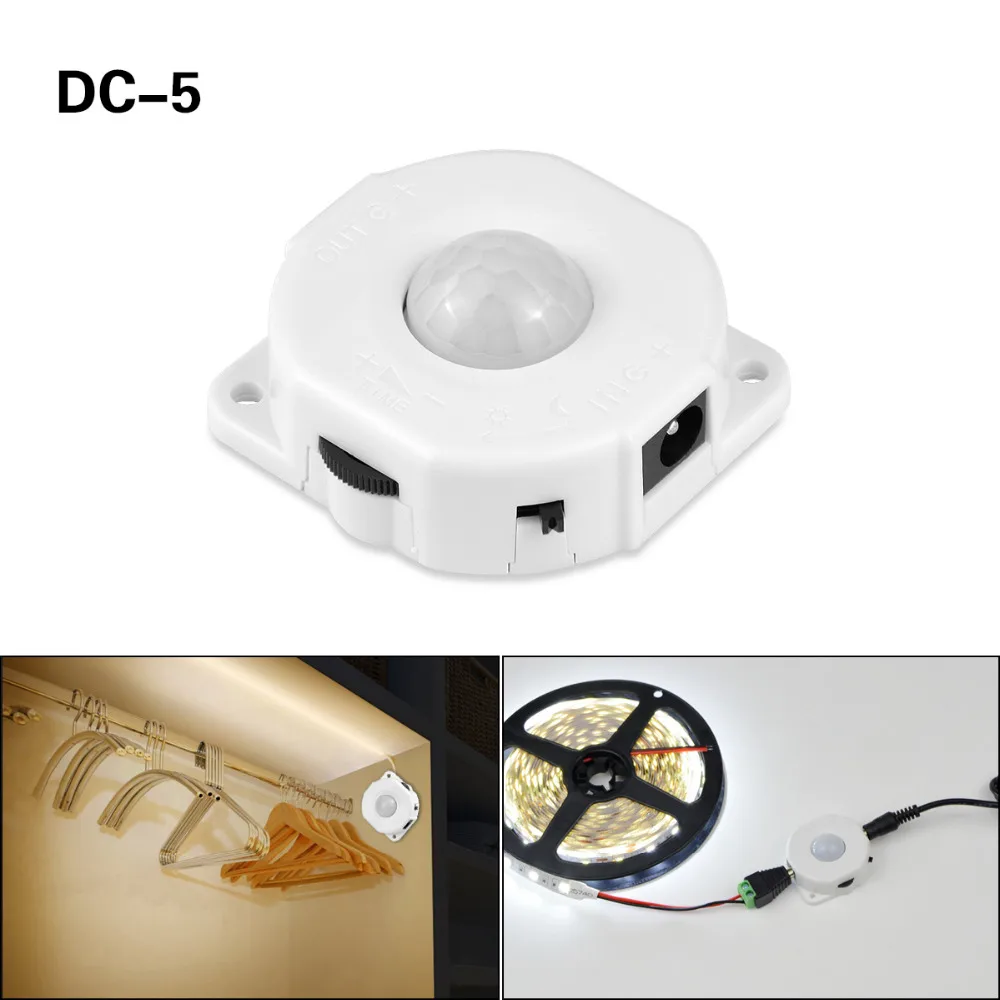 Высокочувствительный движения PIR Сенсор светильник выключатель AC/DC 12V 24V