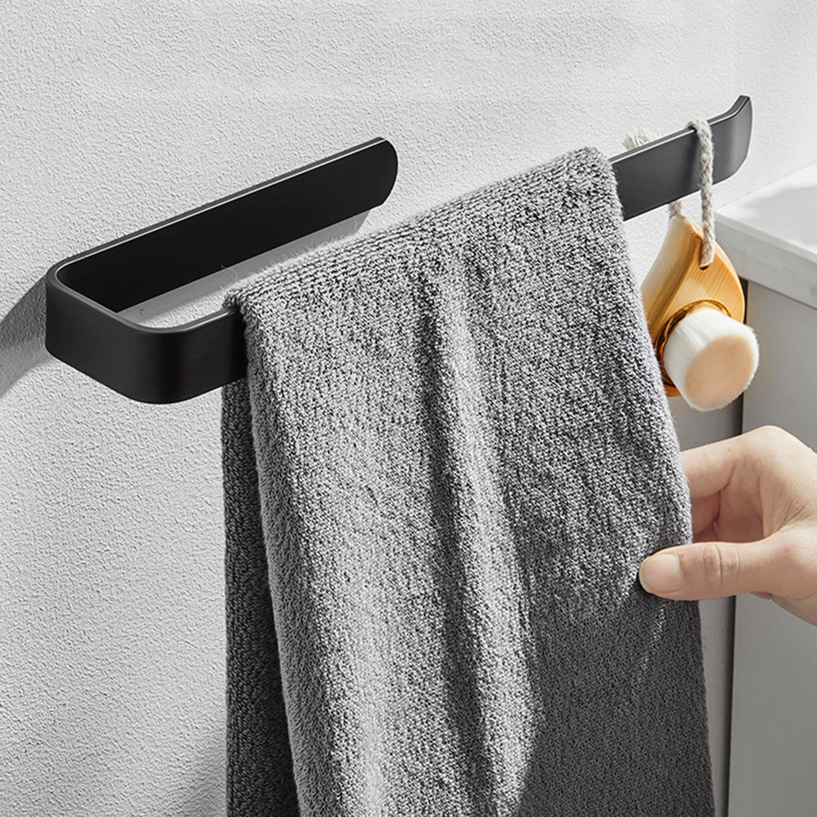 Towel Rail towel rack Punch-free Bathroom Wall Mounted Self-adhesive Roll Paper Hanging Hanger Shelf Bathroom Accessories