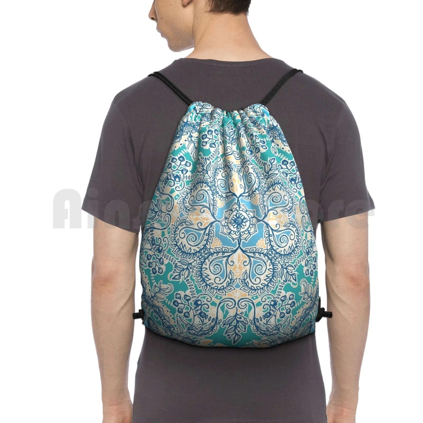 floral drawstring bags