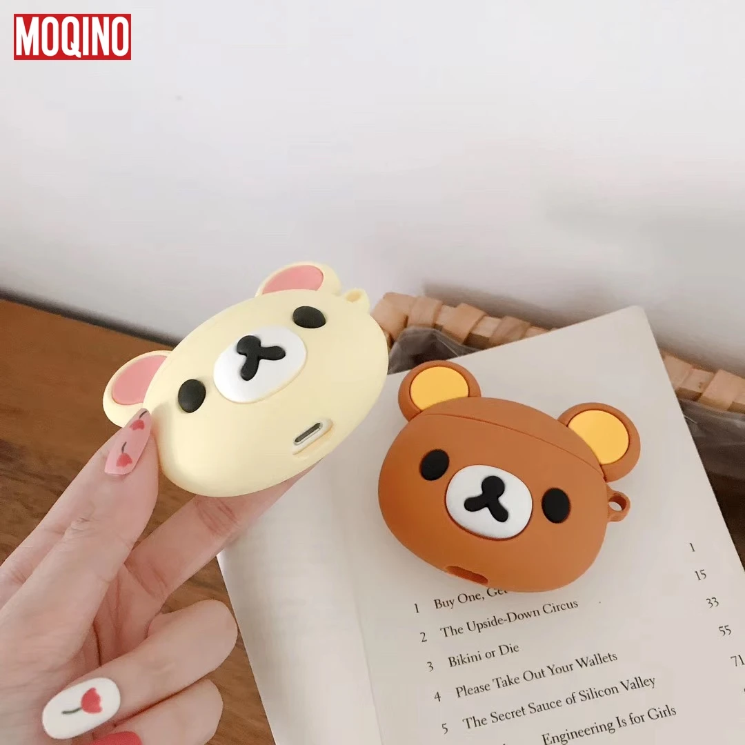 Rilakkuma для Airpods Air Pods силиконовый чехол защитная сумка-чехол Защита от потери Fundas аксессуары