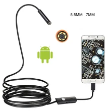 7/5. 5 мм объектив эндоскоп USB Гибкая Змея водонепроницаемый HD инспекционная Труба Камера бороскоп эндоскоп для Android телефон ПК автомобили