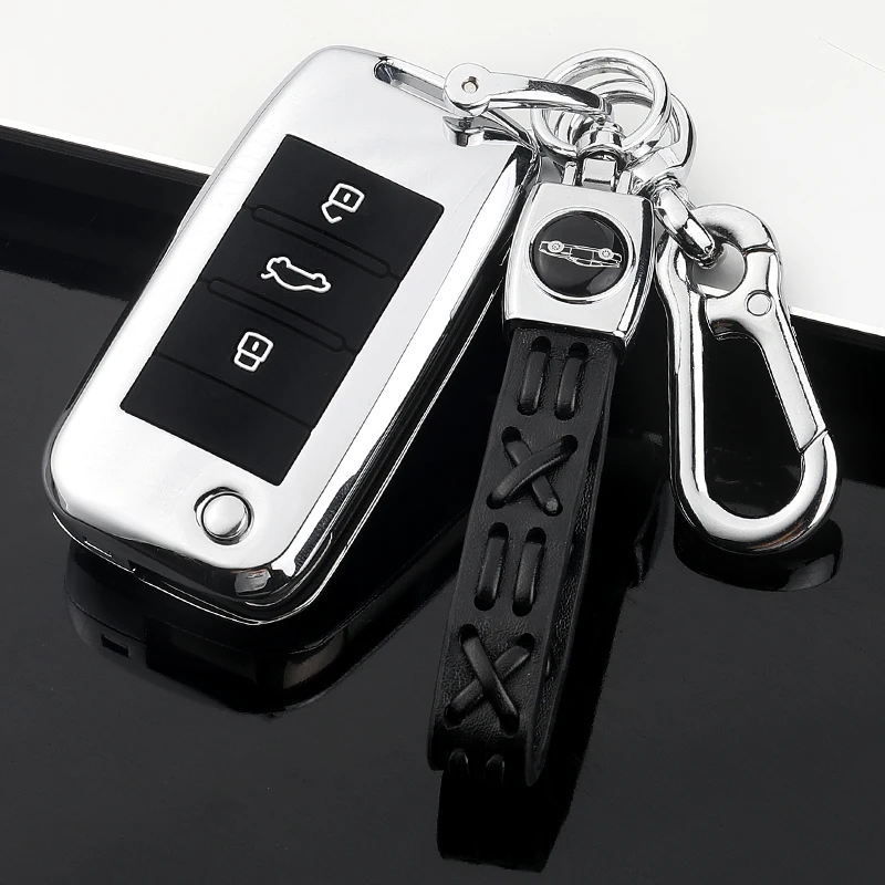 

Zinc Alloy Car Key Cover Case Protection Accessories Galvanized Alloy Protector for Roewe RX5 2017 year for MG ZS 3 button