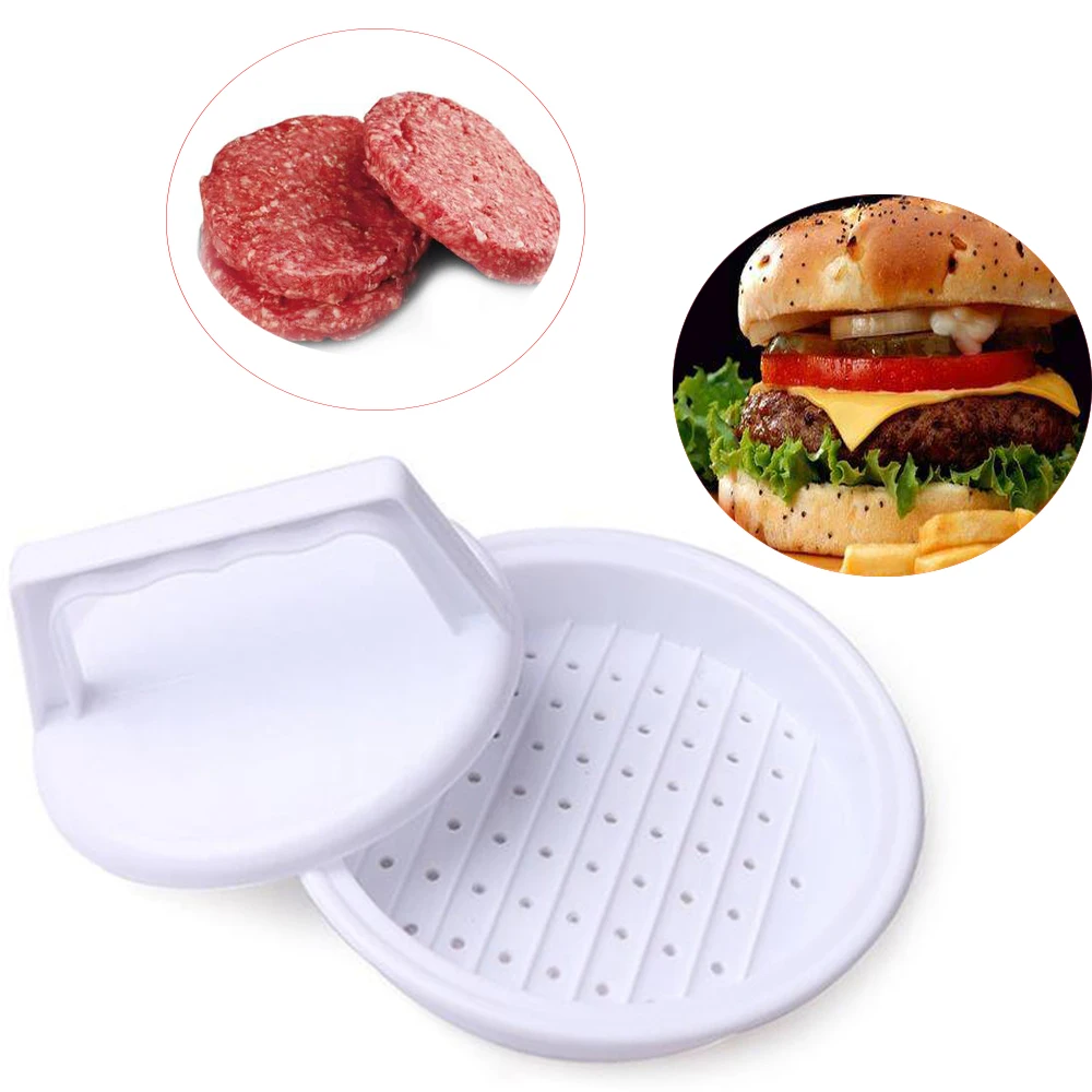 

Durable Plastic Hamburger Meat Press Tool Set Meats Burger Maker Mold DIY Hamburgers Tools BBQ Kitchen Accessory