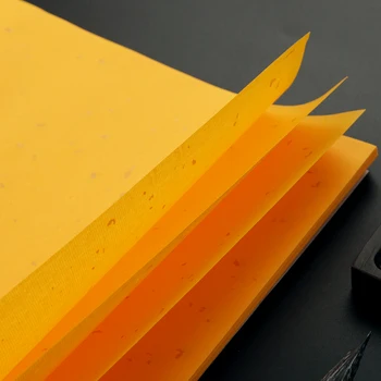 

Dragon Pattern Rice Paper Chinese Calligraphy Raw Xuan Paper Buddhism Yellow Gold Sprinkling Paper Rijstpapier Papel Arroz