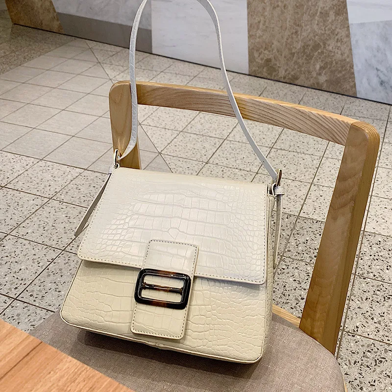 

Women's Bags 2020 New Spring and Summer Tide Retro Crocodile Pattern Shoulder Bag Large Capacity French Handbag Underarm Bag