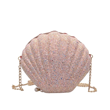 

PC Sequin Shell Shoulder Bags Women Fashion Wild Messenger Bag Ladies Casual Chain Student Handbag bolsas de mujer Cross Body A4