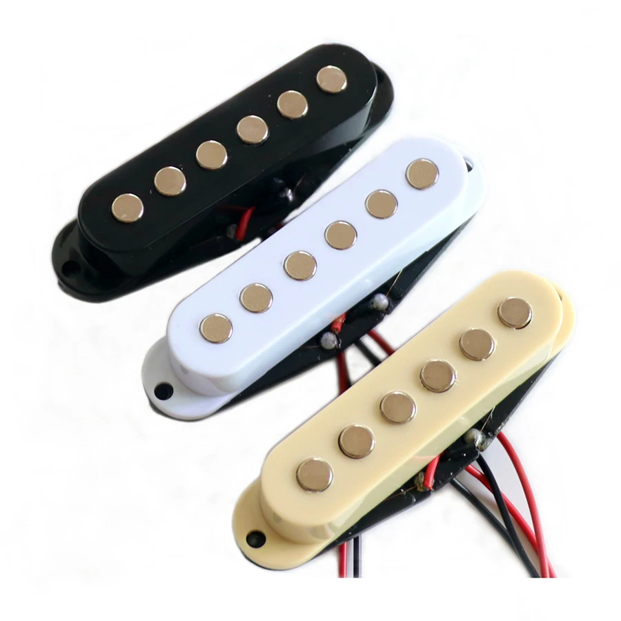 Ceramic 6.3mm Large Pole Piece Strat Single Coil Pickups Wax
