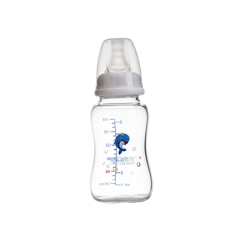 

Wholesale-wei lun Seoul 180ml Standard Mouth Glass Feeding Bottles BABY'S Feeding Bottle (with Breast Milk RealSense Pacifier)