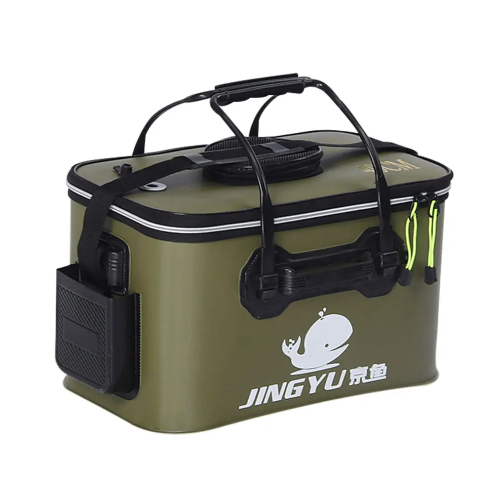 Hiking Storage Portable EVA With Handle Tackle Accessory Camping Collapsible Waterproof Outdoor Folding Bucket Fishing Bag - Цвет: Army Green
