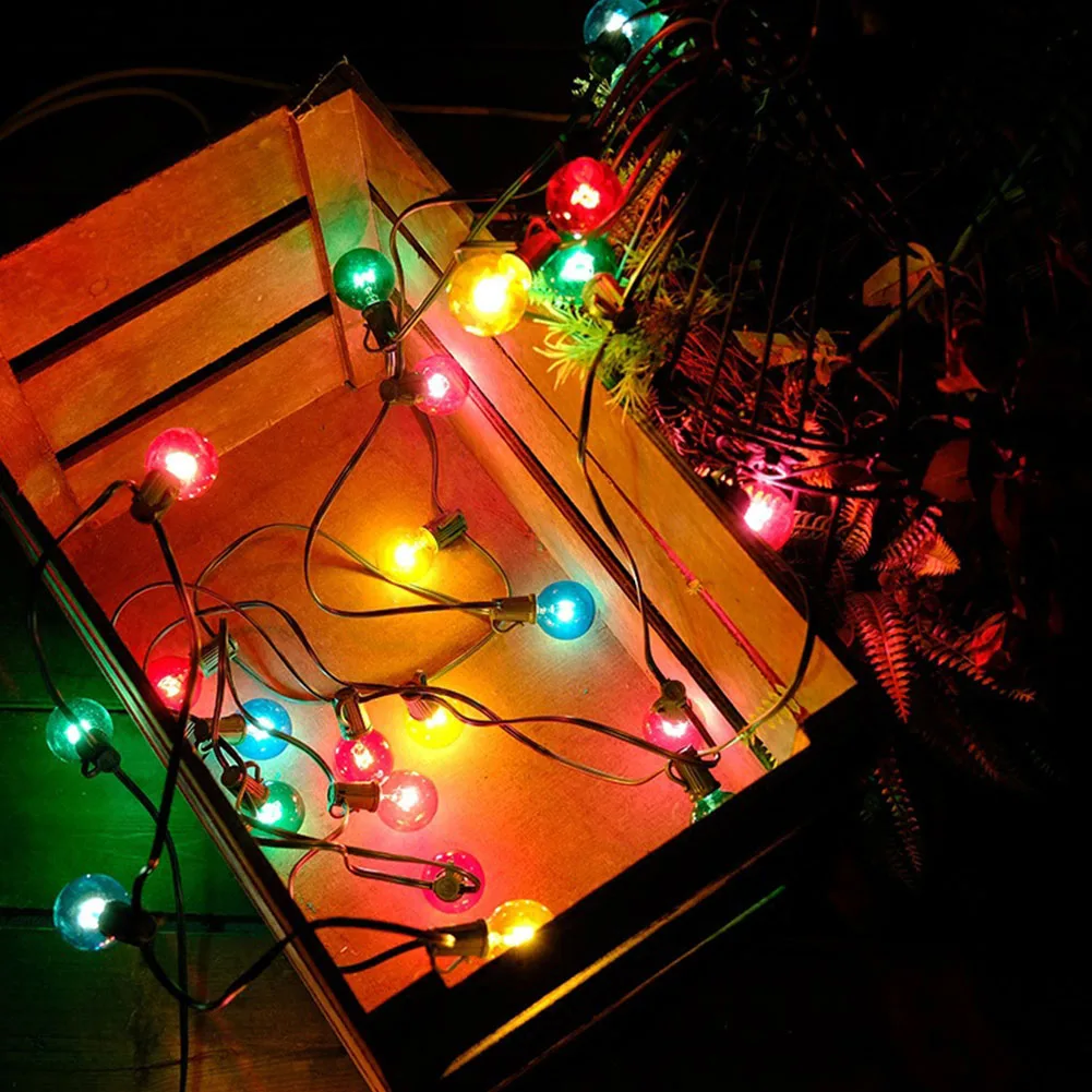 G40 DIY Hanging Colorful Garden Christmas Glass Bulb Party Outdoor String Light Electric Tungsten Wire Decoration Wedding