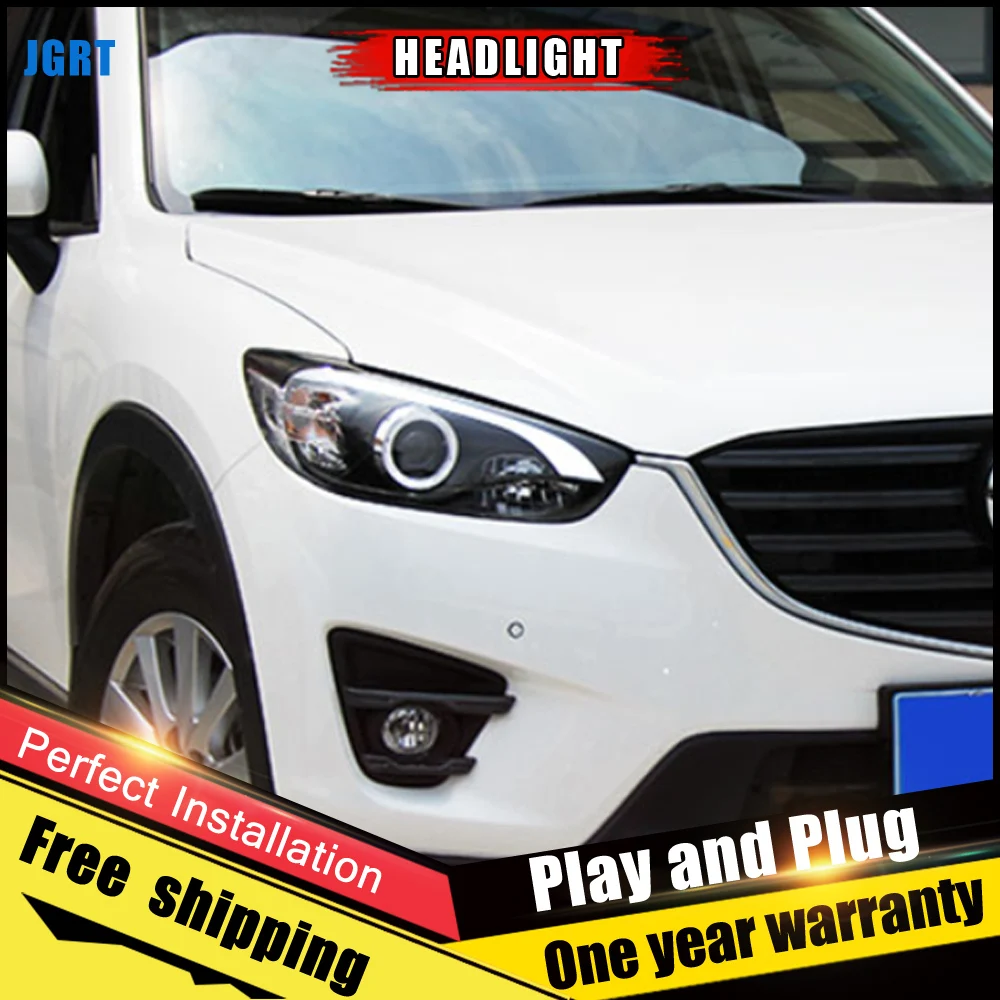 2 шт. автомобильный стиль светодиодный фары для Mazda CX-5 2013- для CX-5 Головной фонарь светодиодный объектив двойной луч H7 HID Xenon bi xenon объектив
