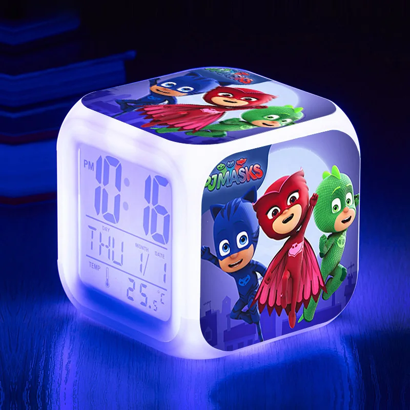 Pj Masks СВЕТОДИОДНЫЙ Красочный ночной Светильник с мультяшным рисунком, будильник, кошачий патруль, овлетка, Гекко, Pj Mask Juguete, часы, игрушки для детей, подарок на день рождения - Цвет: 1pcs