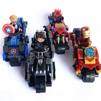 

Ideas SuperHero Tron ironMan Spiderman Maste Legacy Hawkeye Motorcycles marvel Building Blocks Sets Bricks Kids Toys Ninja Movie