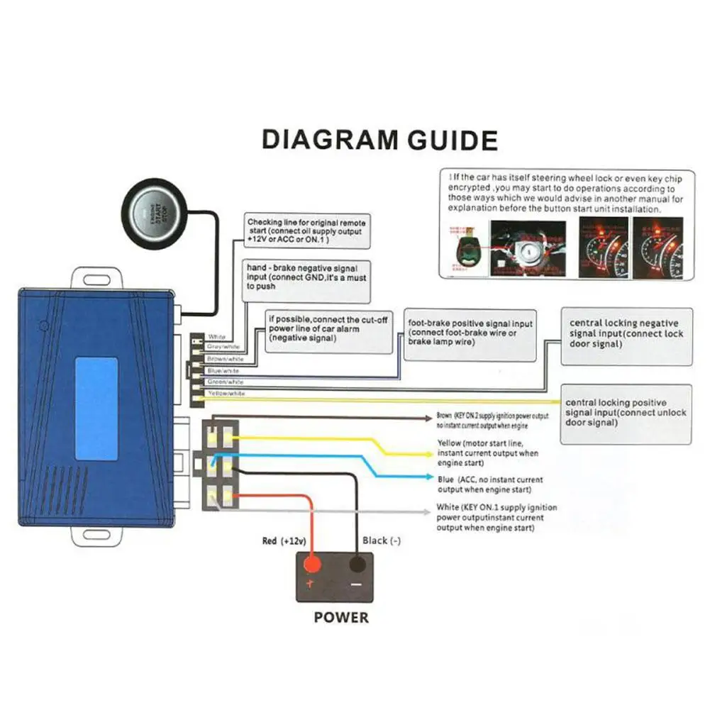 DC12V Keyless Start System Remote Control Step Start Stop Car Engine Button Auto Key Less Entry System car alarm car alarm kit car remote starter car start stop button