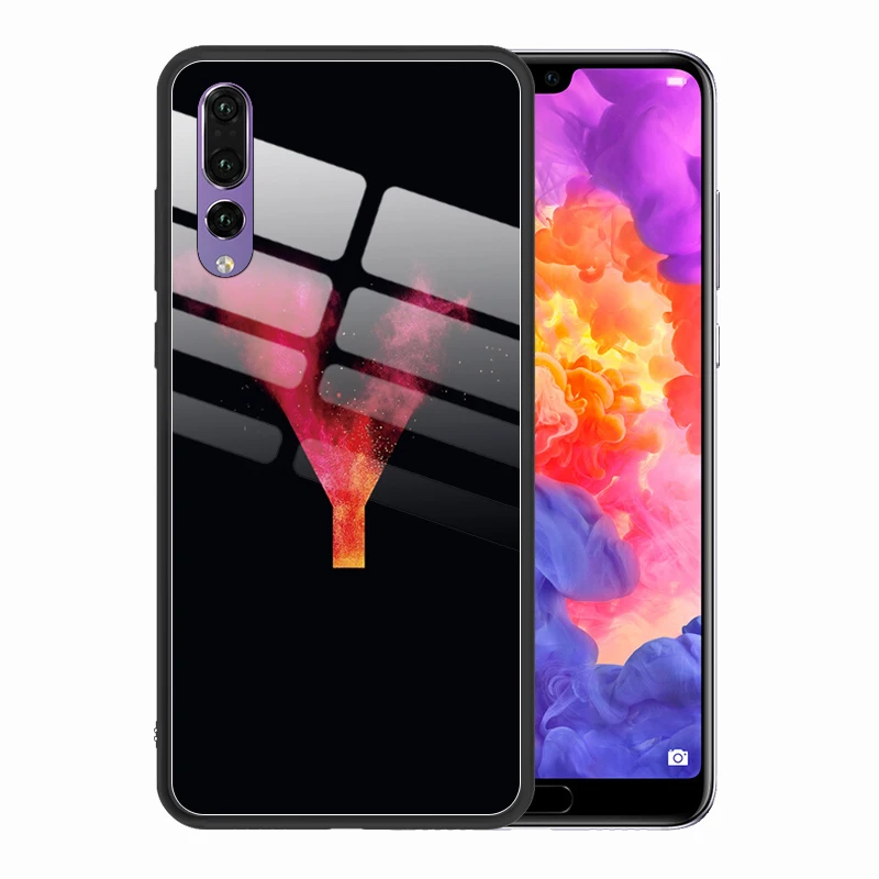 Роскошный чехол для телефона с 26 буквами A B C D для huawei P20 Lite Pro Huawie P30 Lite Pro Coque, закаленное стекло, чехол для huawei P30 Lite P30 Pro huawei mate 10 Lite 20 Lite Funda