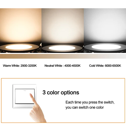 3 option Color Ультра яркий круглый RGB LED-светильник 3 Вт 5 Вт 7 Вт 9 Вт 10 Вт 12 Вт 15 Вт алюминий AC110V 220 В Светодиодный светильник Теплый/Холодный встраиваемый Точечный светильник - Испускаемый цвет: 3 option Color