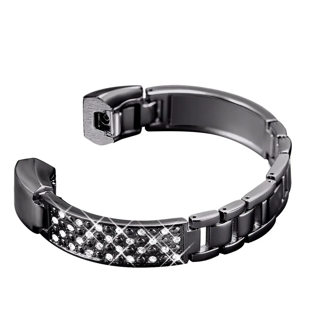 Для Fitbit Alta HR универсальный браслет с алмазным металлическим ремешком из нержавеющей стали плетеный Магнитный адсорбционный ремешок
