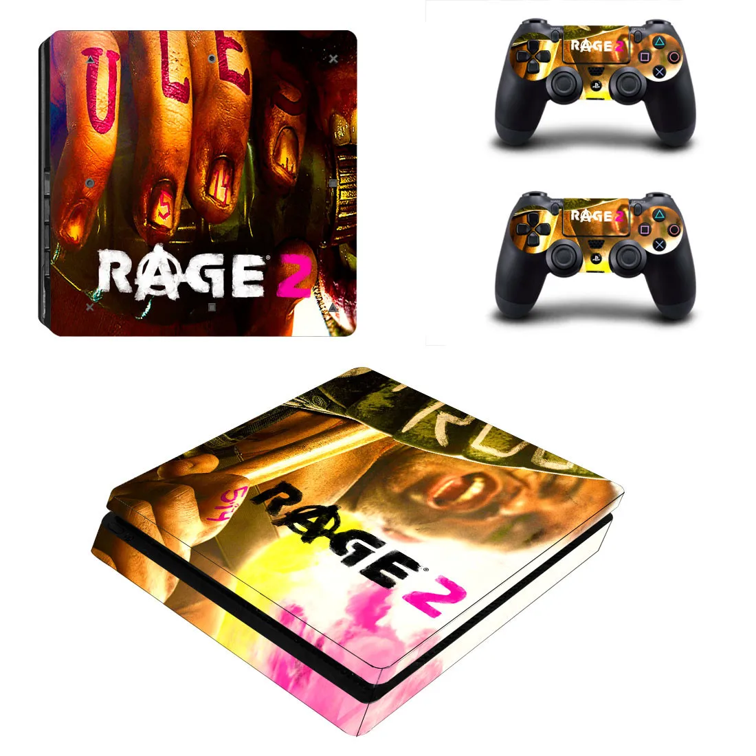 Тонкие наклейки PS4 PS 4 Play station 4 Slim Rage 2 Skin стикеры Наклейки Adesivos для playstation 4 Slim консоль и контроллер