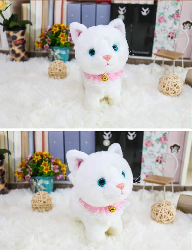 Controle de Som Brinquedos para Crianças Presentes de Aniversário Robô Gato Bonito Interativo Brinquedos Eletrônicos Pelúcia Kitty Pet Caminhada Miaow Gatinho 3 Computers & Electronics