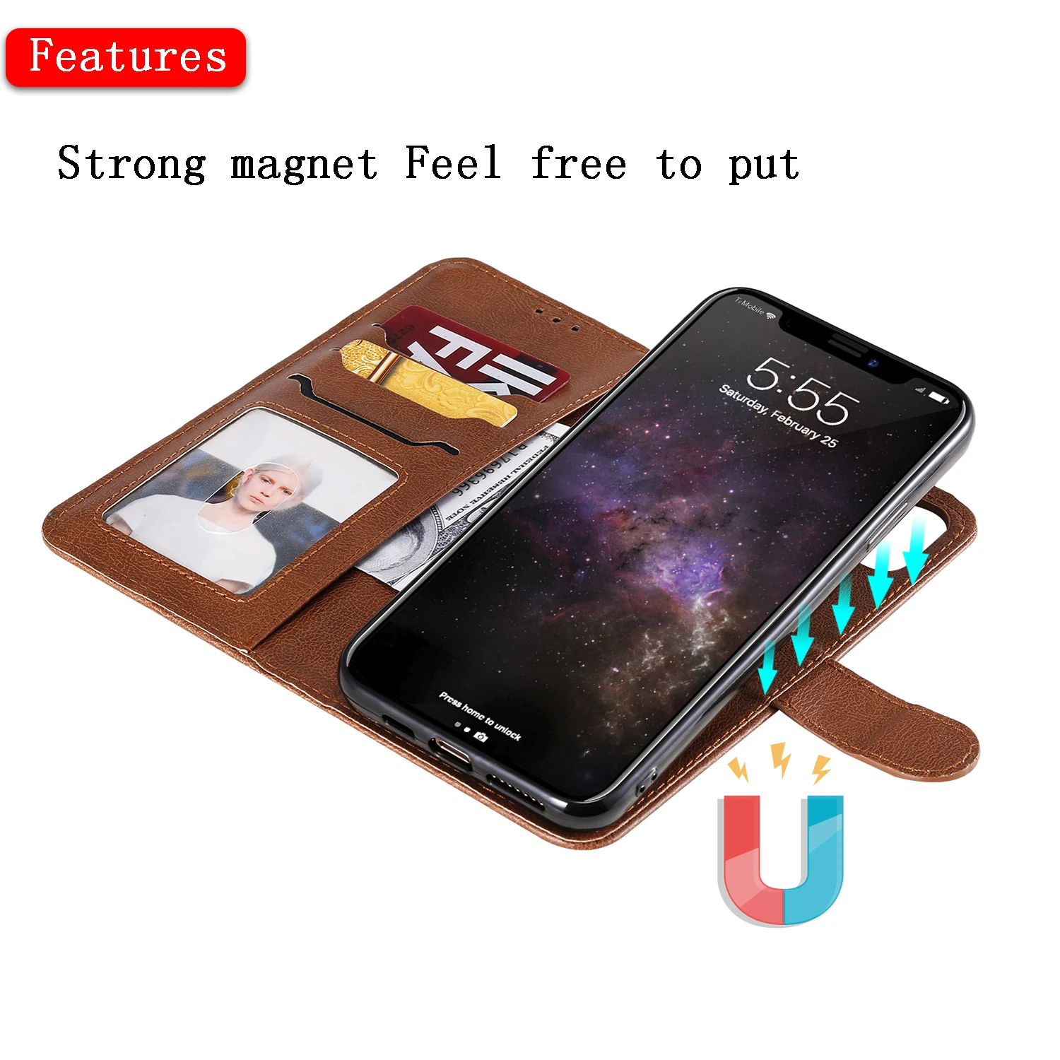 Флип-кейс для Apple iPhone 11 Pro Max Magnetic 2 в 1, деловой кожаный бумажник съемный для iPhone XS Max XR X
