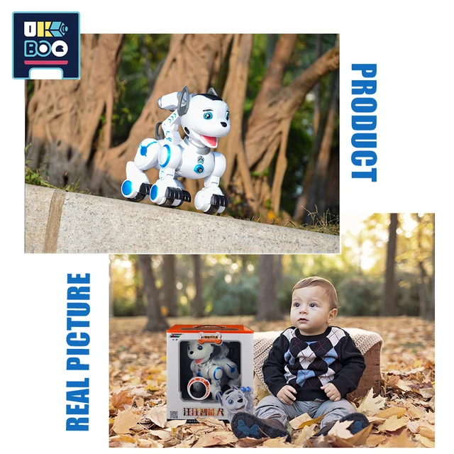 UKBOO Music Intelligent RC Dog Remote Control Robot Smart Program Animal Pets Interactive Educational Toys for Children Kid Gift 6