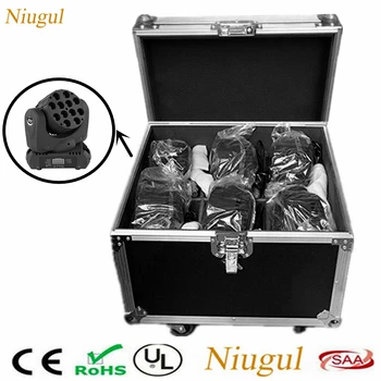 

6pcs/lot With Flight Case 12x12W LED Beam Moving Head Light/ RGBW Linear Dimming Beam Effect Disco Stage Lighting/ DJ Equipments
