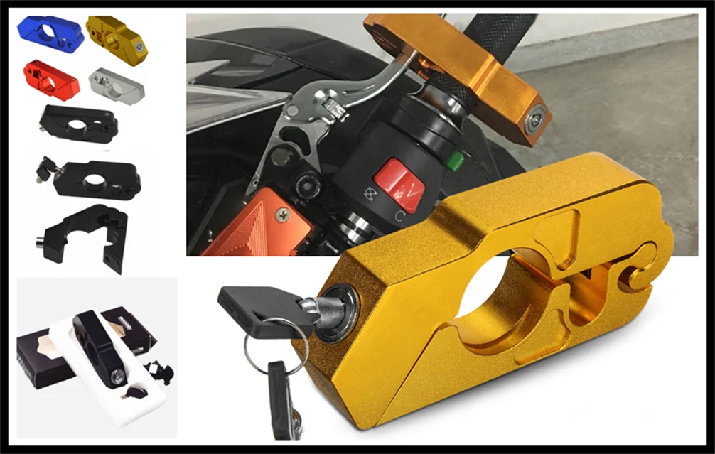 Motorcycle modified brake horn fixed lock handle burglar for Kawasaki ZR750 ZEPHYR ZX-6 ZX9R ZXR400 ZZR600 VERSYS 1000