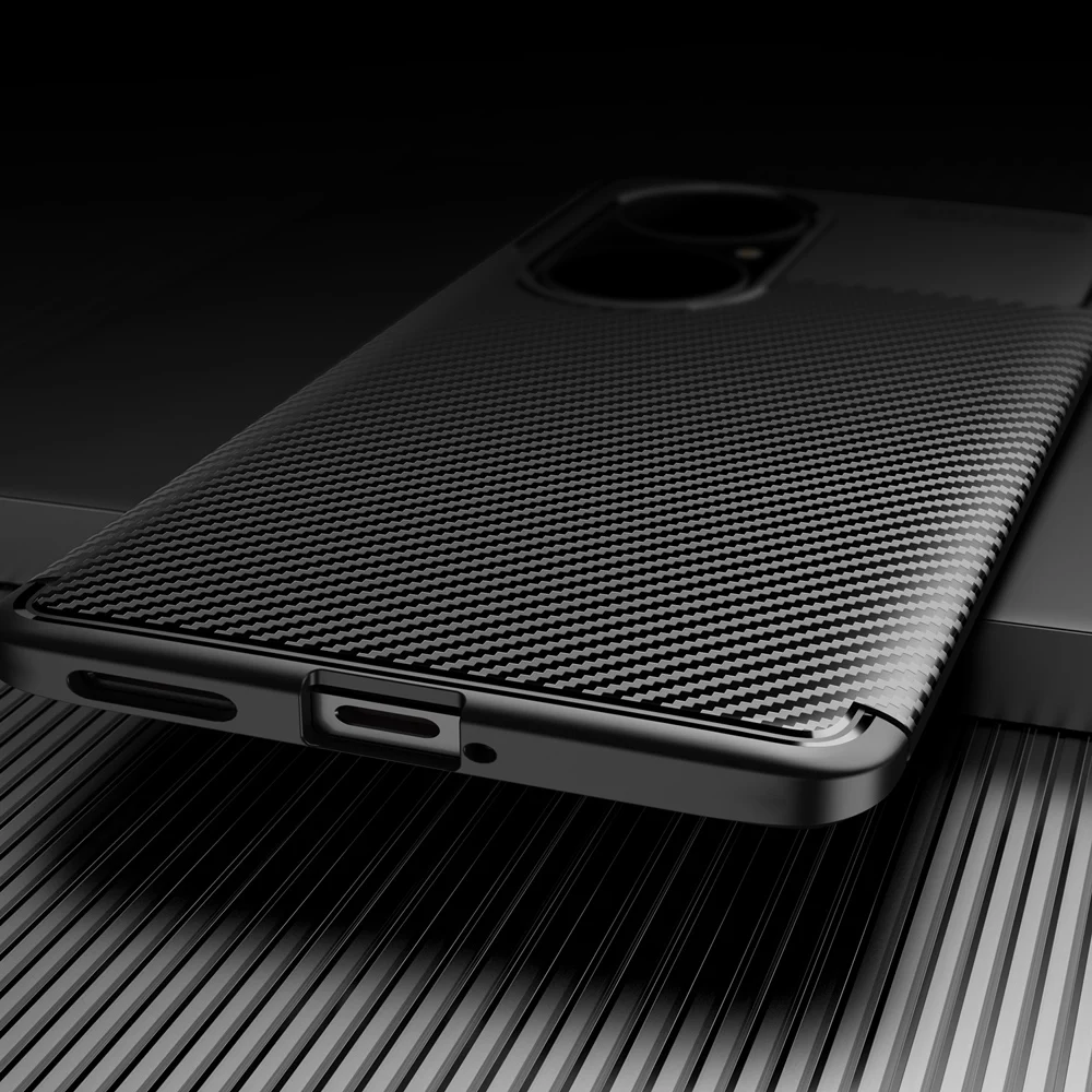 Carbon Fiber Pattern Luxury TPU Bumper Cover Fundas For Huawei P50 Pro Shockproof Case Coque Protective Shell