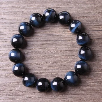 

8-16mm Fine grade natural stone tiger's eye crystal bracelet, chakra jewelry for men and women, energy health elastic bracelet