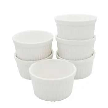 

4oz/120ml Ceramic Ramekins Porcelain Souffle Cup Pack of 6